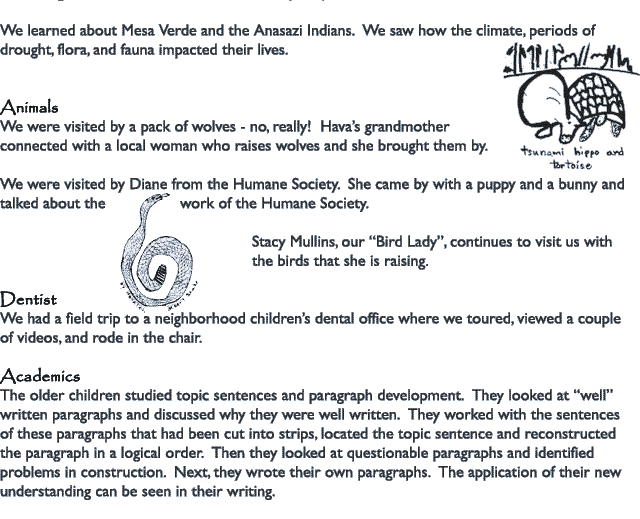 newsletter from our Montessori school here in Spokane