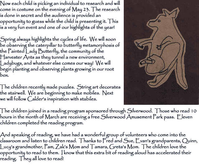  newsletter from our Montessori school here in Spokane 