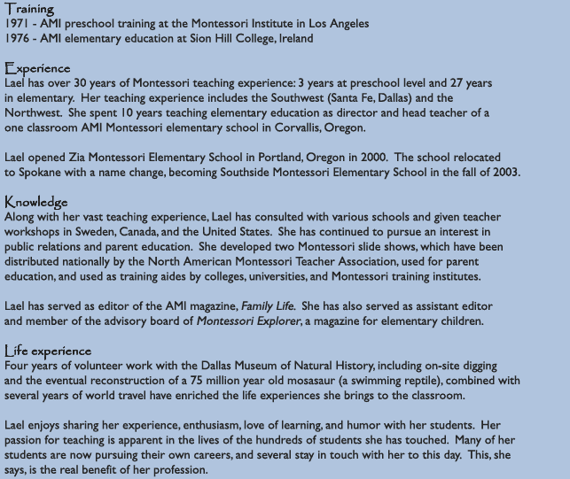 details about Lael, Director of our school in Spokane